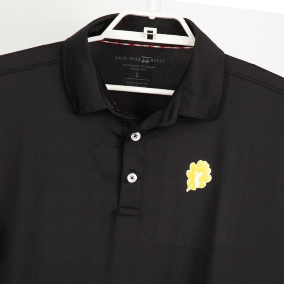 Bald Head Blues Other - Bald Head Blues Polo Shirt Men Large Black Performance Stretch Golf Short Sleeve